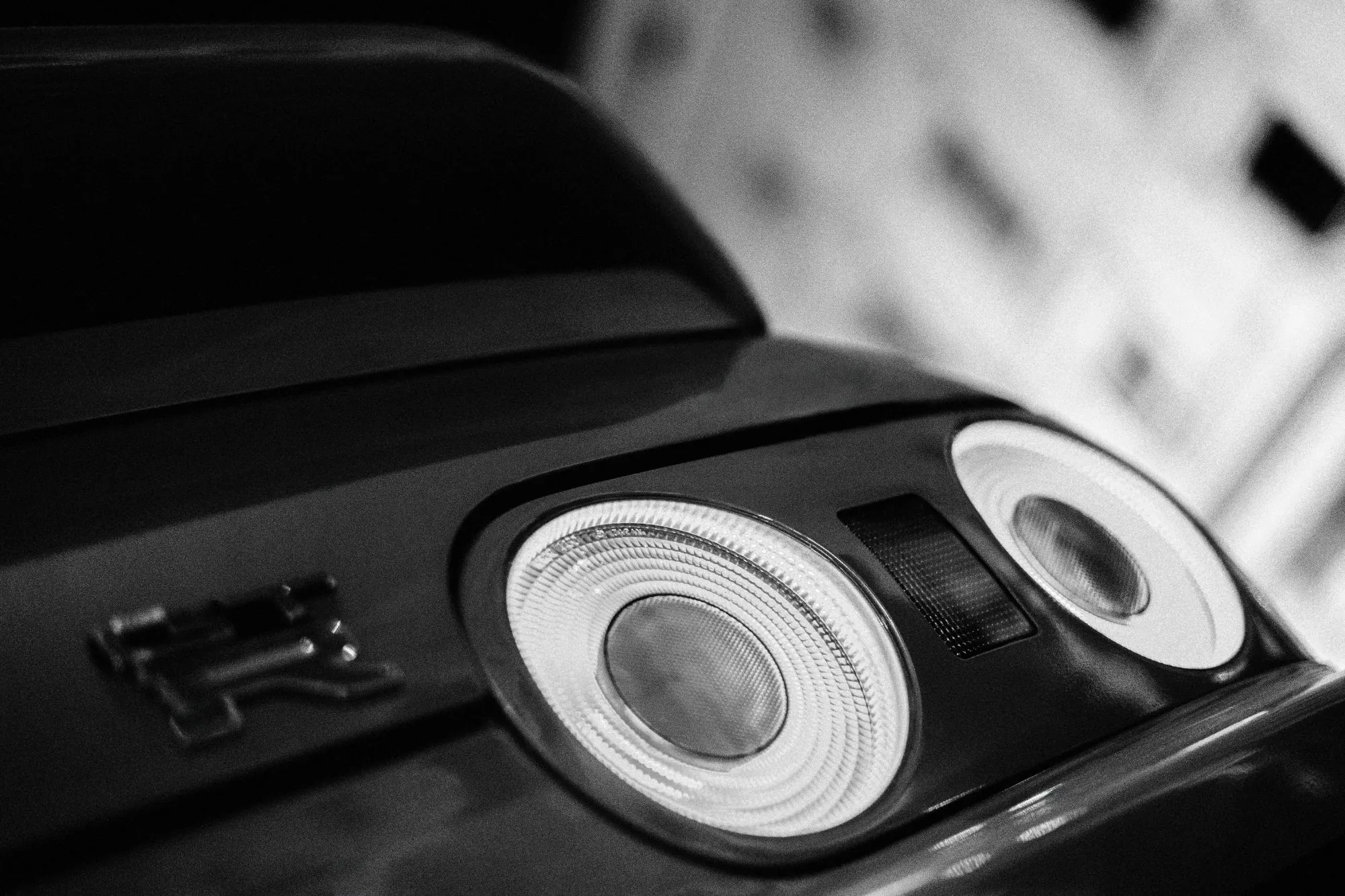 Skyline GT-R tail lights in black and white